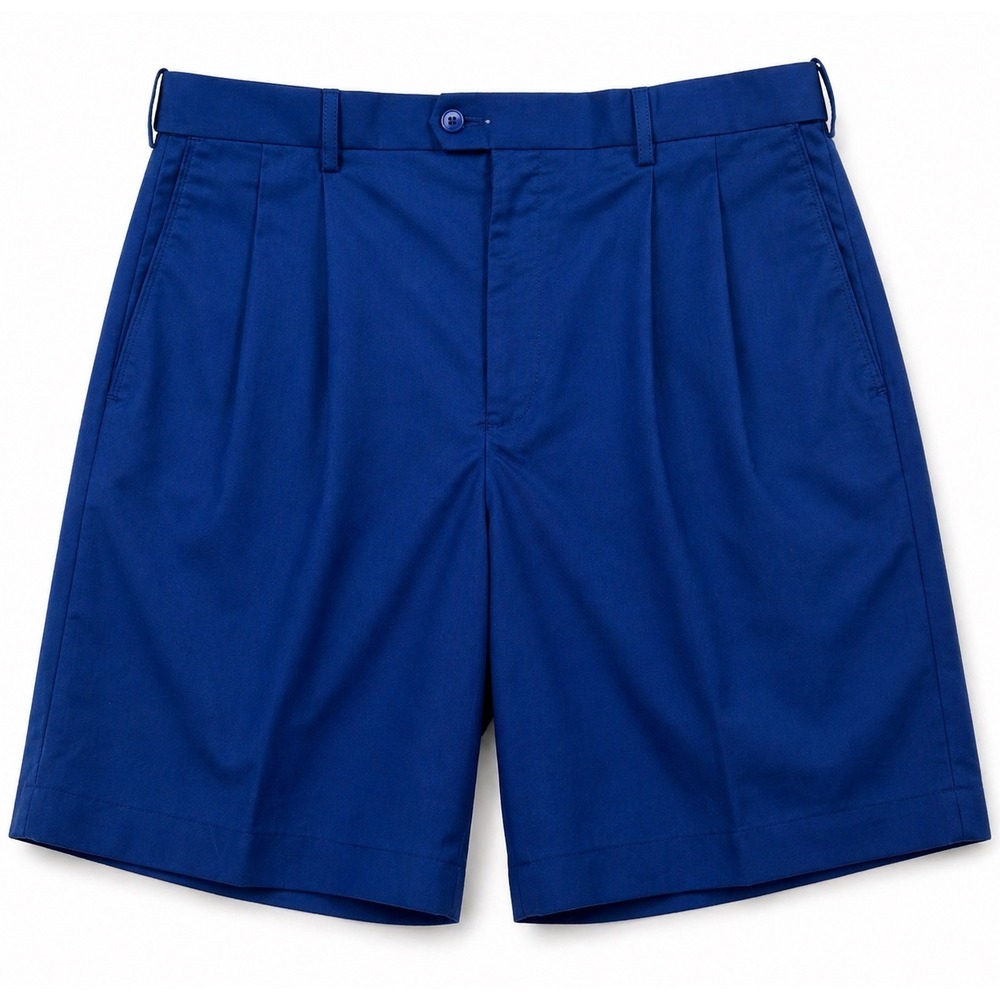 Bocaccio Golf Mens Royal Blue Pleated Performance Shorts Size 36 Stretch